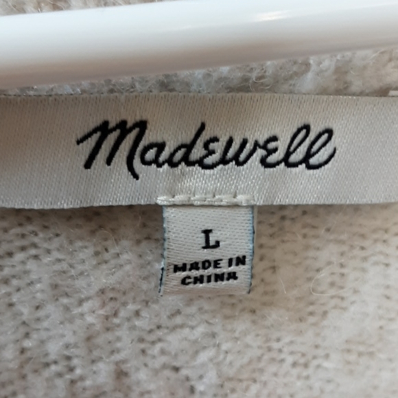 Madewell Wool Crofton Sweater in Heather Seasame - Picture 7 of 8